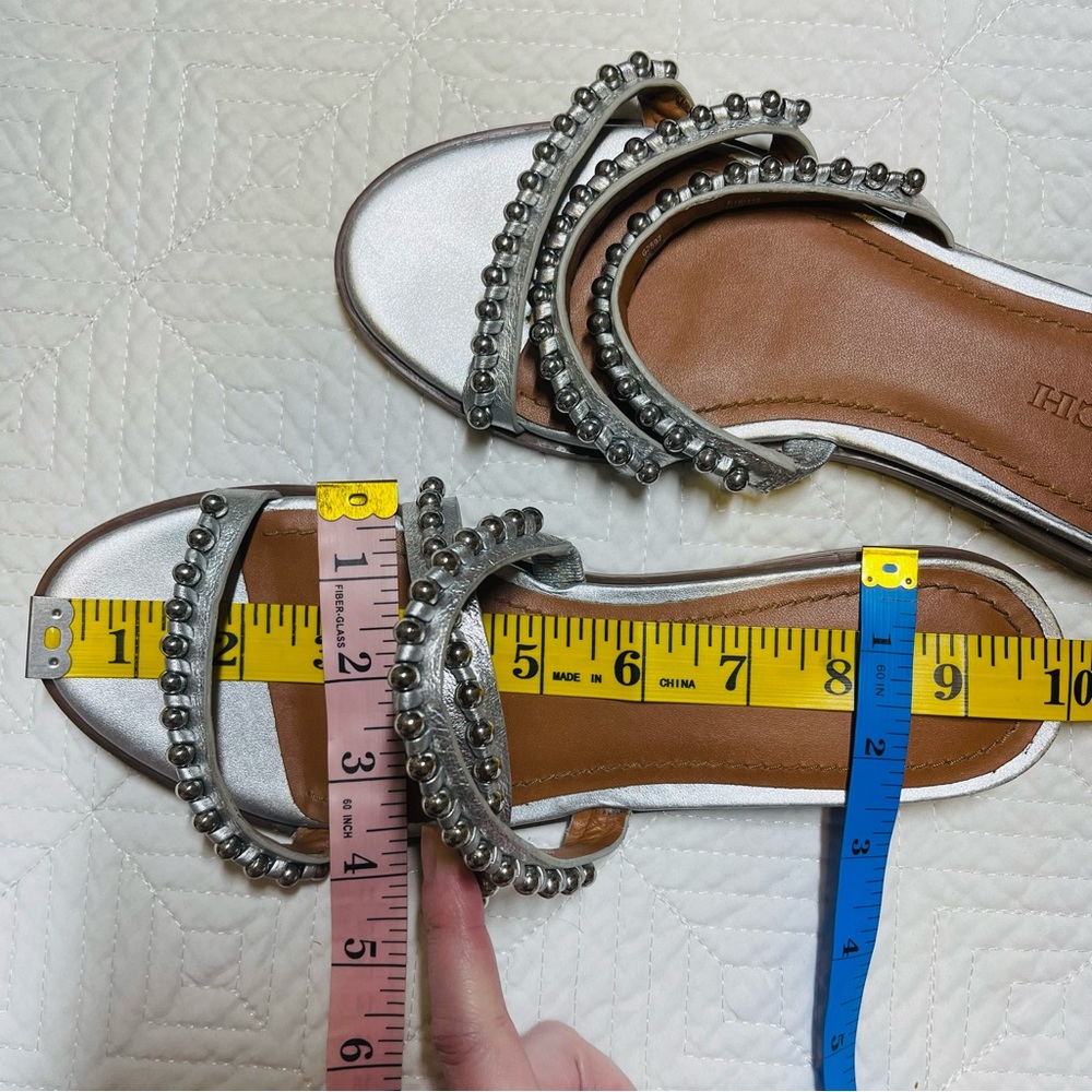 Coach - Isa Studded Metallic Leather Slide Sandal 7.5 - Picture 13 of 16